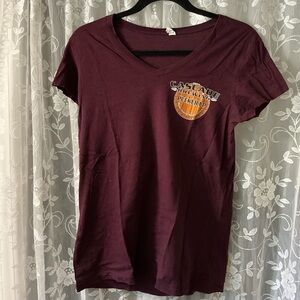 Women's Maroon V-Neck Top size large